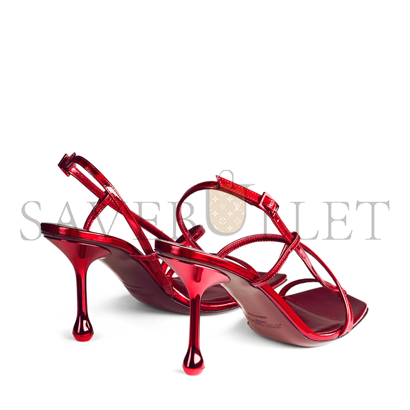 Ji*y Ch* etana 80 ruby red leather sandals etana80gxh